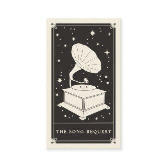 Boho Tarot celestial gramophone song request card