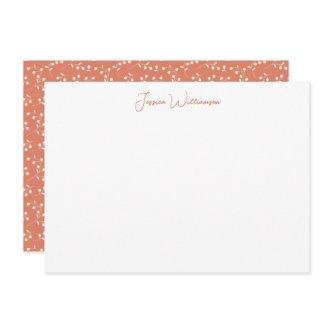 Boho Terracotta Botanical Personalized Stationery Note Card