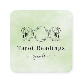 Boho Triple Moon Green Tarot Reader Energy Healer  Square