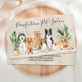 Boho Watercolor Puppy Dogs Pet Sitter Dog Groomer