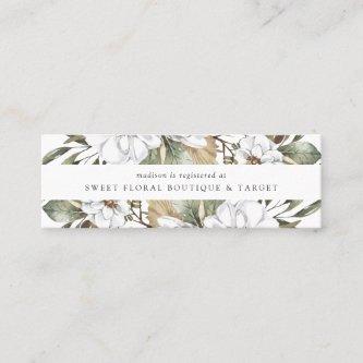 Boho White Floral Bridal Registry Insert Cards