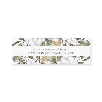 Boho White Floral & Greenery Wedding Website Cards