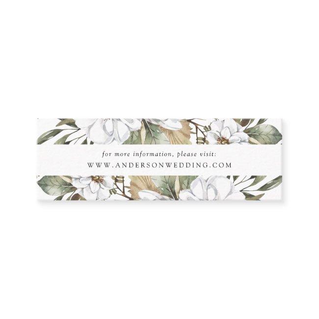 Boho White Floral & Greenery Wedding Website Cards