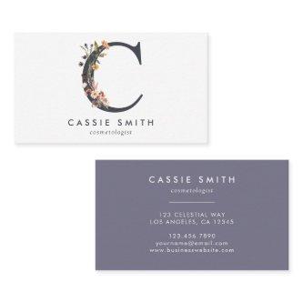 Boho Wildflower Monogram Initial C
