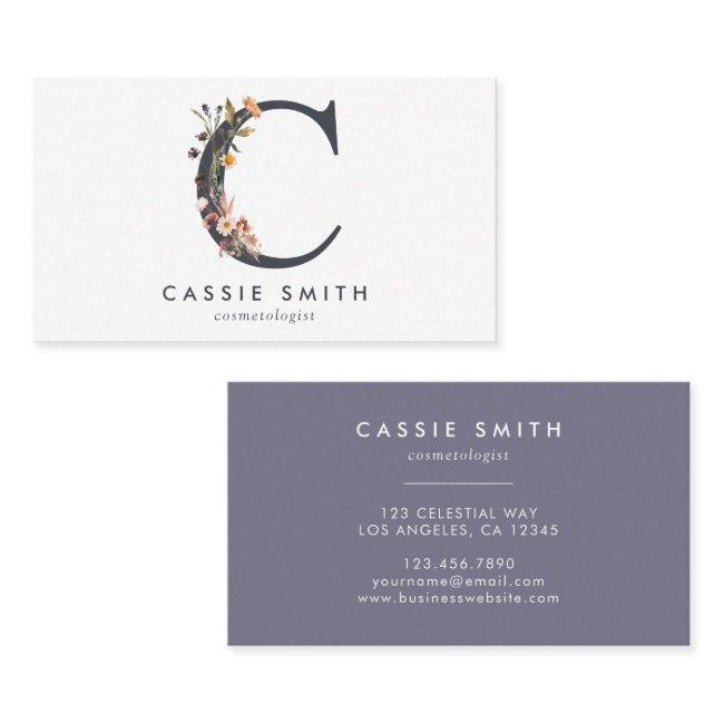 Boho Wildflower Monogram Initial C
