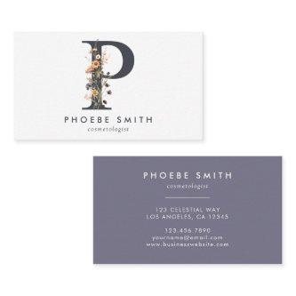 Boho Wildflower Monogram Initial P