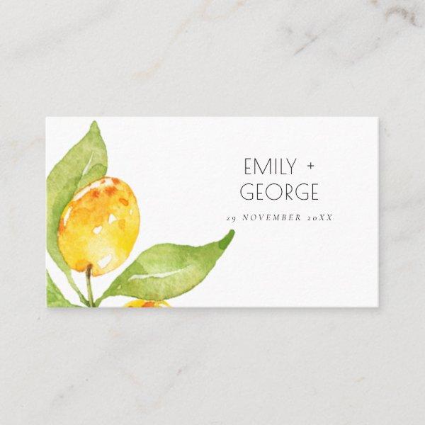 BOHO YELLOW WATERCOLOUR FOLIAGE OLIVE PLACE CARDS