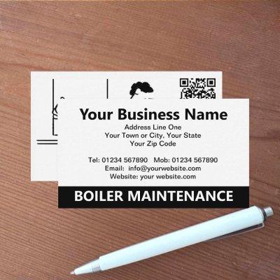Boiler Maintenance Cartoon with QR Code