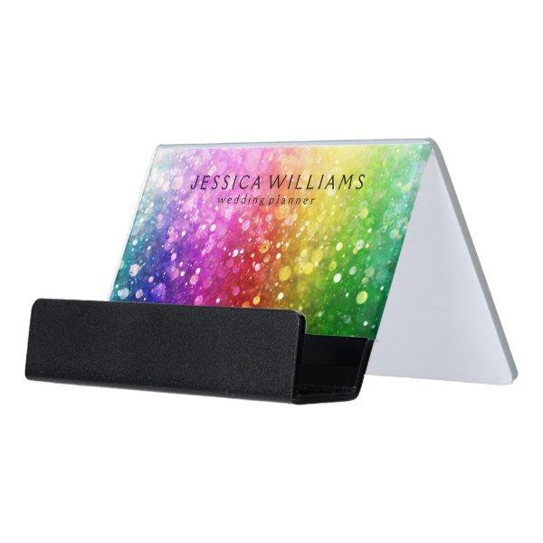 Bokeh Glitter Colorful Modern Pattern Desk  Holder