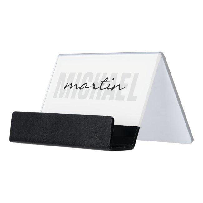 Bold and Cursive Text Desk Holder