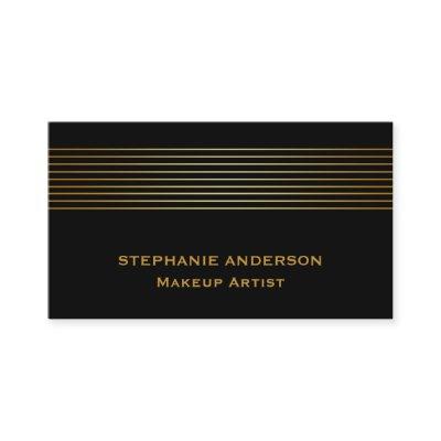 Bold and Elegant Black Gold Striped Makeup Artist