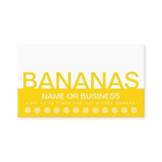 bold BANANAS customer loyalty punch card
