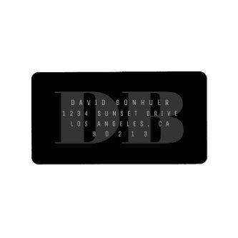 Bold Black-out Monogram Return Address Label