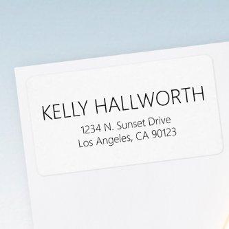 Bold Black & White Return Address Label