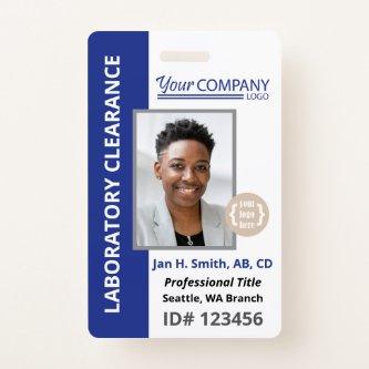 Bold Blue Logo Entry Employee Photo ID Badge