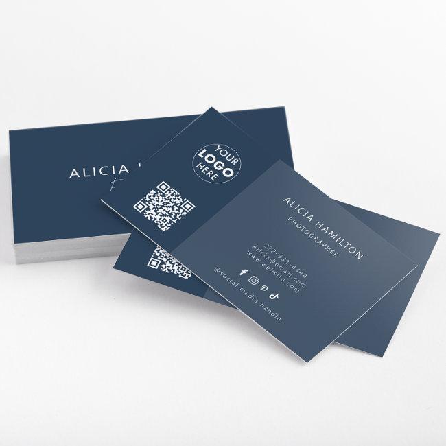 Bold Blue | Modern | QR Code & Logo