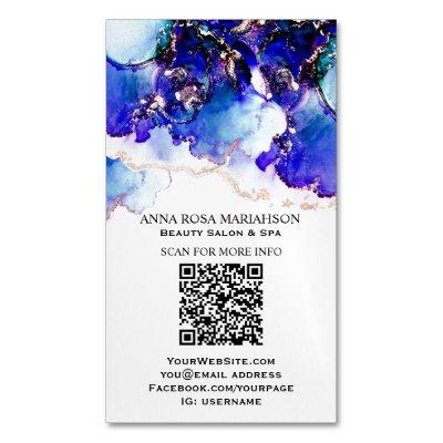 *~* BOLD Blue  QR CODE Yummy  Gold Gilded  AP29  Magnet