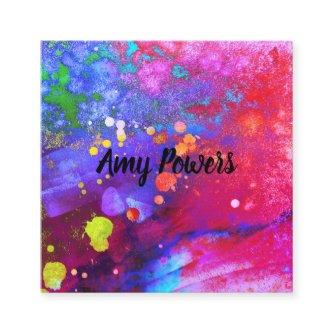 bold colorful modern abstract watercolor splatter  square