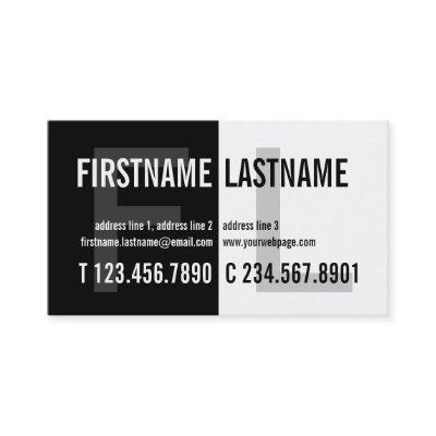 Bold Contrast Eyecatching Black White Profile Card