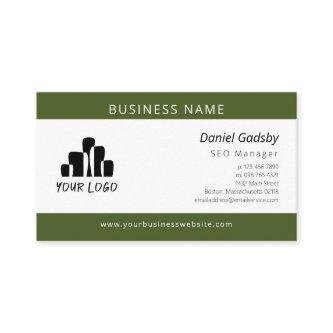 Bold Dark Moss Green White Your Logo One Sided