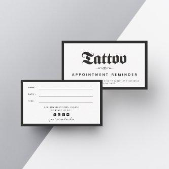 Bold & Elegant Tattoo Salon Appointment Reminder