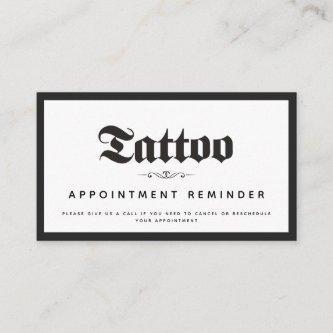 Bold & Elegant Tattoo Salon Appointment Reminder