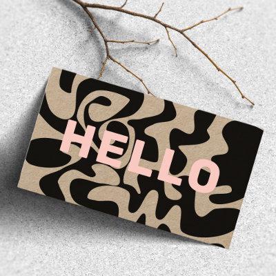 Bold Font Groovy Black Blush Pink Kraft