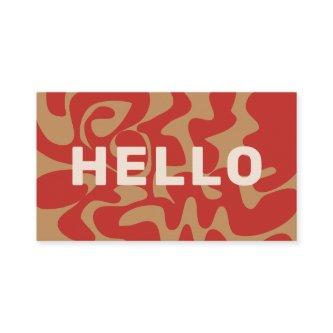 Bold Font Retro Groovy Beige Rust Brown Hello