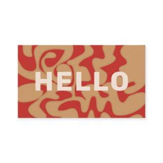 Bold Font Retro Groovy Rust Brown Coffee Hello