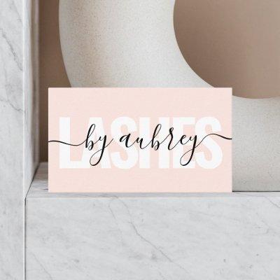 Bold Girly Minimalist Calligraphy Lashes Pink