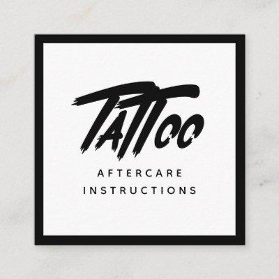 Bold Graffiti Style Tattoo Aftercare Instructions  Square