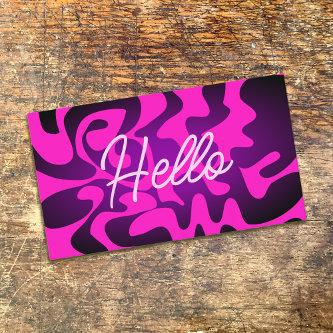 Bold Groovy Black Purple Hot Pink Hello Neon Glow