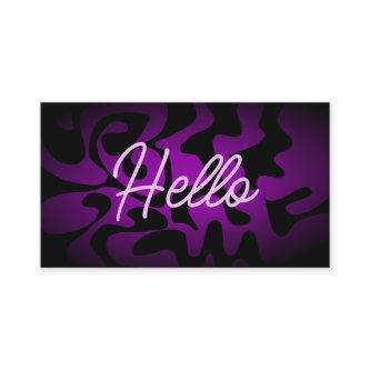 Bold Groovy Black Purple Lilac Hello Neon Glow