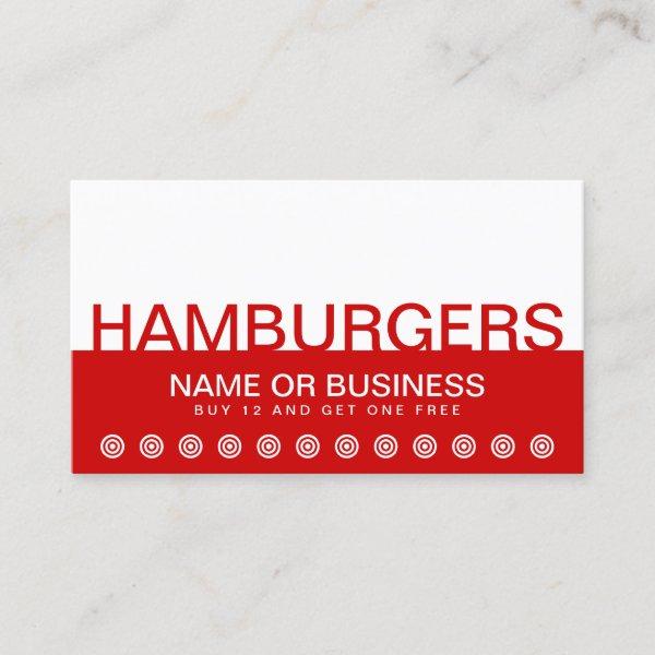 bold HAMBURGERS customer loyalty card