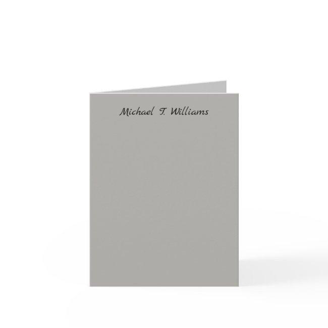 Bold Handwriting Classical Grey Elegant Minimalist Note Card