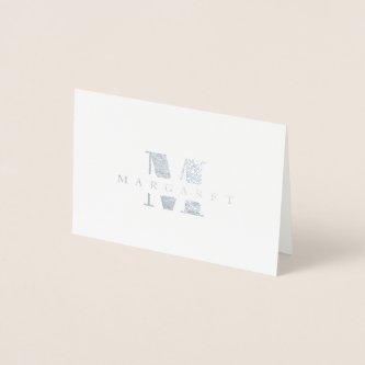 Bold Letter Initial Monogram Name Foil Card