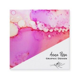 *~* Bold Marble Abstract Organic Watercolor Square