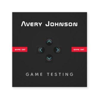 Bold & Minimal Black White Red Game Tester Gamer  Square