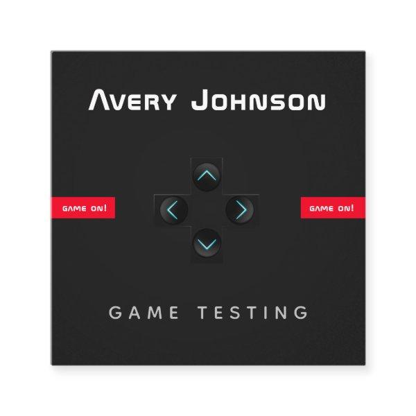 Bold & Minimal Black White Red Game Tester Gamer  Square