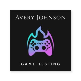 Bold & Minimal Game Testing Neon Gradient Joystick Square