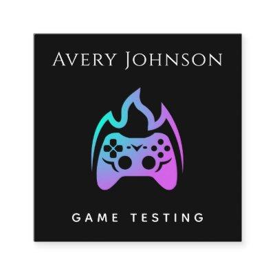 Bold & Minimal Game Testing Neon Gradient Joystick Square