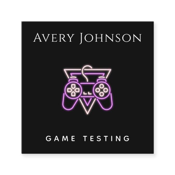 Bold & Minimal Video Game Testing Pink Controller Square