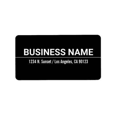 Bold Modern Black White Business Return Address Label