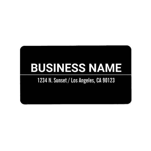Bold Modern Black White Business Return Address Label