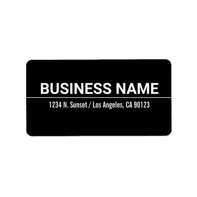 Bold Modern Black White Business Return Address Label