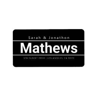 Bold Modern Black & White Return Address Label