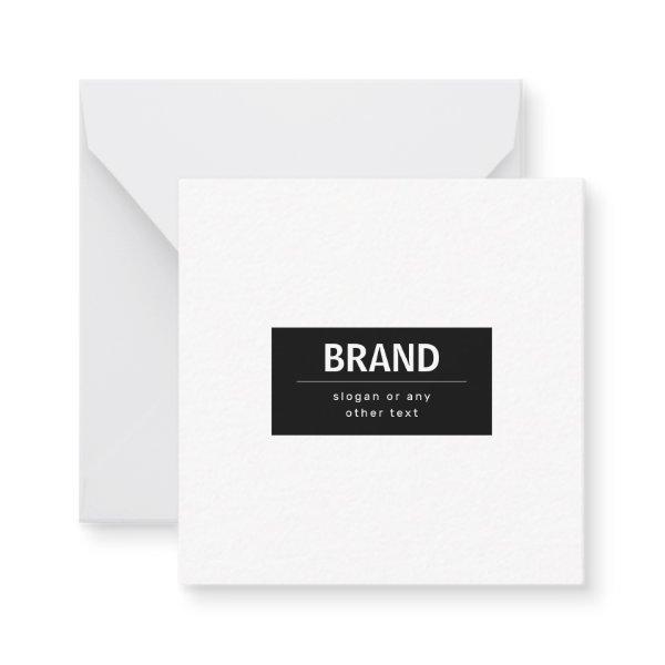 Bold Modern Brand or Business Name | Black & White Note Card
