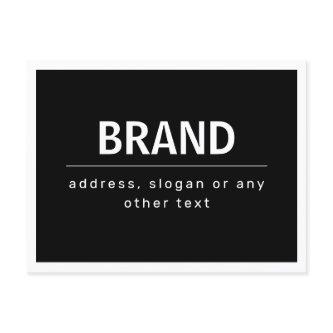 Bold Modern Brand or Business Name | Black & White Postcard