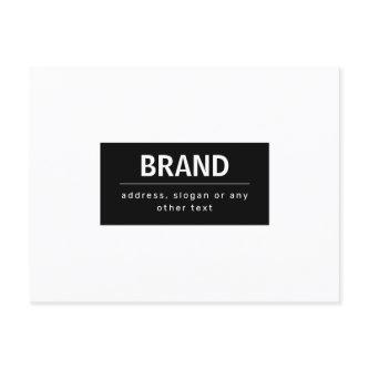 Bold Modern Brand or Business Name | Black & White Postcard