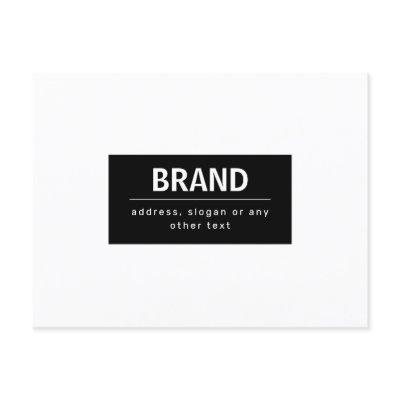 Bold Modern Brand or Business Name | Black & White Postcard